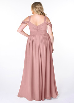 Azazie Lianne Bridesmaid Dresses Dusty Rose A-Line Off the Shoulder Chiffon Dress image9