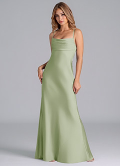 Azazie Seema Bridesmaid Dresses Dusty Sage Mermaid Corset Stretch Satin Dress image3