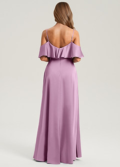 Azazie Jean Jurken voor bruidsmeisjes Jurk van Stretch Satijn met A-Lijn Off the Shoulder Blauweregen image2