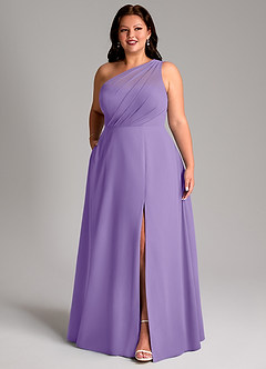 Azazie Phaedra Bridesmaid Dresses Tahiti A-Line One Shoulder Chiffon Dress image12