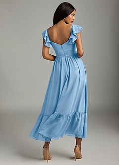 Azazie Anaya Brautjungfernkleider A-Linie Herzausschnitt Chiffon Kleid Puderblau image5