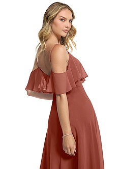 Azazie Jean Bridesmaid Dresses Auburn A-Line Chiffon Convertible Dress image7