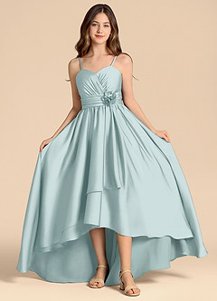 Azazie Catalina Junior Jurk van Stretch Satijn met A-Lijn Sweetheart Halslijn De Nevel image4