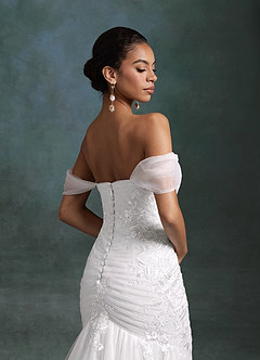 Azazie Ella Wedding Dresses Diamond White Mermaid Sweetheart Neckline Tulle Dress image6