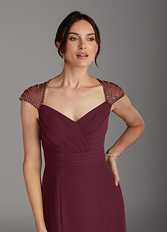 Azazie Blanchett Mother of the Bride Dresses Cabernet Mermaid Sequins Chiffon Dress image7
