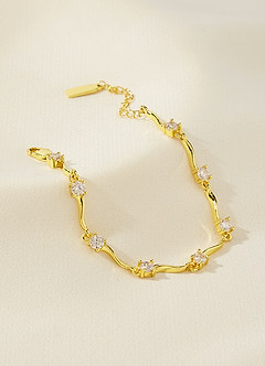front Wavy Link and Crystal Bracelet