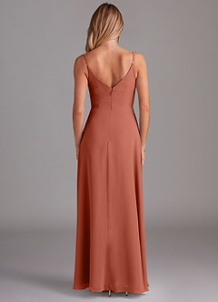 Azazie Daenerys Vestidos de damas de honor Vestido de Arcilla de Gasa de Corte en A con Vaca image2