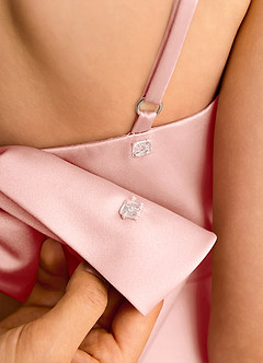 Azazie Joella Girls Formal Flower Girl Dresses Rosette A-Line Pleated Matte Satin Dress image7