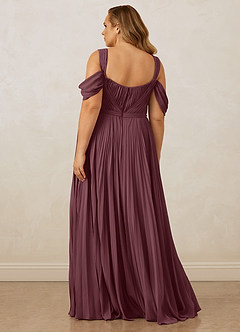 Christian Siriano Bridal for Azazie 1013 Bridesmaid Dresses Sangria A-Line Off the Shoulder Chiffon Dress image12