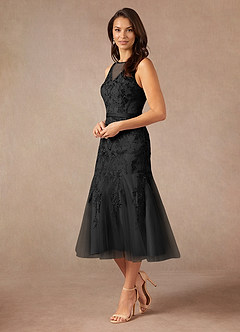 Azazie Herrin Mother of the Bride Dresses Black Mermaid Lace Dress image4