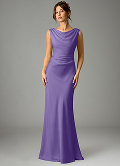 Azazie Kieryn Brautjungfernkleider Meerjungfrau-Linie Plissee Stretch-Satin Kleid Tahiti image1
