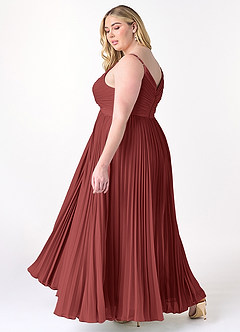 Azazie Raychelle Abiti da Damigella Abito A-Line in Chiffon con Scollo a V Terracotta image11