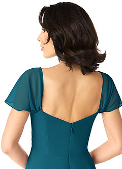 Azazie Tancie Bridesmaid Dresses Ink Blue A-Line Off the Shoulder Chiffon Convertible Dress image5