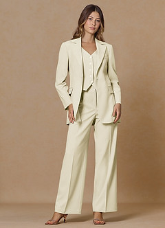 front Rowan Ivory Refined Weave Performance 2-Piece Suit
