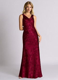 Azazie Rylina 신부 들러리 드레스 인어 절하다 자카드 바닥 길이 드레스 image4