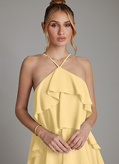 Azazie Deena Bridesmaid Dresses Butter A-Line Ruched Chiffon Dress image3