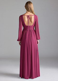Azazie Norah Bridesmaid Dresses Mulberry A-Line Mesh Dress image6