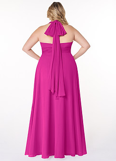 Azazie Fifi Bridesmaid Dresses Fuchsia A-Line Strapless Chiffon Convertible Dress image13