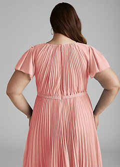 Azazie Kara Bescheidene Brautjungfernkleider A-Linie Plissee Chiffon Bodenlänge Kleid image14