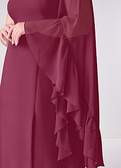Barbie ♥ Azazie Bridesmaid Dresses Mulberry A-Line Long Sleeve Chiffon Dress image10