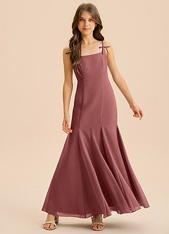 Azazie Evey Junior Amethyst Mermaid Pleated Chiffon Dress image3