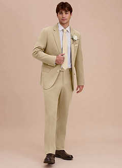 front Ethan Champagne Refined Weave Suit