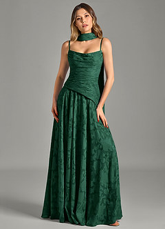 Azazie Gabriela Bridesmaid Dresses Dark Green A-Line Strapless Floral Burnout Dress image6