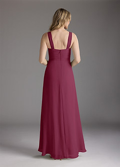 Azazie Weisz Mother of the Bride Dresses Mulberry A-Line Square Neckline Pleated Chiffon Dress image6