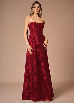 Hollis Ruby Red Lace Back Maxi Dress image3