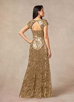 Azazie Korinna Mère de la mariée Robes Robe Sirène en Paillettes Taupe image3