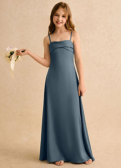 Azazie Mirabella Girls Formal Flower Girl Klänningar Klänning Tubklänning i Stretch Satin Hjärtformad urringning image3