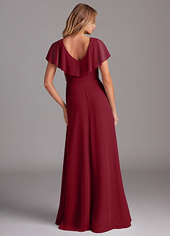 Azazie Lainey Bridesmaid Dresses Burgundy A-Line with Pockets Chiffon Dress image7
