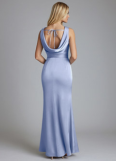 Azazie Tallie Bridesmaid Dresses Ice Mermaid Pleated Stretch Satin Dress image6