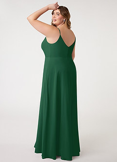 Azazie Daenerys Bridesmaid Dresses Dark Green A-Line Cowl Chiffon Dress image11