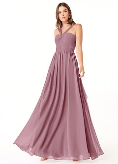 Azazie Dionne Bridesmaid Dresses Vintage Mauve A-Line Corset Chiffon Dress image4