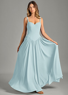 Azazie Evadina Suknie dla druhen Linia A Gorset Szyfon Do ziemi Sukienka image1