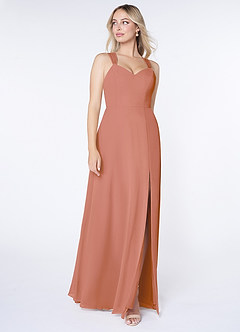 Azazie Jane Bridesmaid Dresses MAI TAI A-Line V-Neck Pleated Chiffon Dress image3