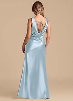 Azazie Rylina 신부 들러리 드레스 인어 메탈릭 새틴 바닥 길이 드레스 image6