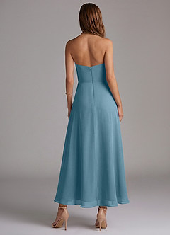 Azazie Wren Vestidos de madrinha de casamento Vestido Bermudas de Chiffon de Linha A com Sem alças image4