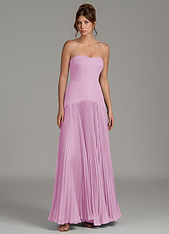 Azazie Yuliana Abiti da Damigella Abito A-Line in Chiffon Senza Spalline Rosa Confetto image7