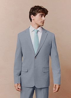 front Savile Light Blue Wool Blend Suit Jacket