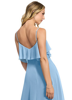 Azazie Jean Robes de demoiselle d'honneur Robe Trapèze Convertible en Mousseline de soie Poudre Bleue image5