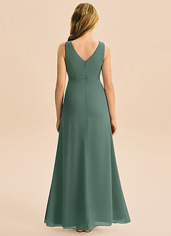 Azazie Floris Junior Robe Trapèze en Mousseline de soie Plissée Mousse De Mer image3