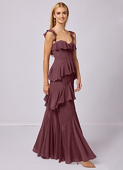 Barbie ♥ Azazie Bridesmaid Dresses Sangria A-Line Sweetheart Neckline Chiffon Dress image4