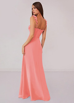 Barbie ♥ Azazie Bridesmaid Dresses Coral A-Line Sweetheart Neckline Chiffon Dress image2
