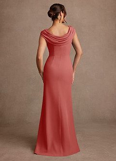 Azazie Irvine Mother of the Bride Dresses Antique Rose A-Line Pleated Chiffon Dress image3