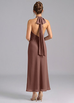 Azazie Velli Suknie dla druhen Syrena Wysoka Kołnierz Szyfon Długość kostki Sukienka image2