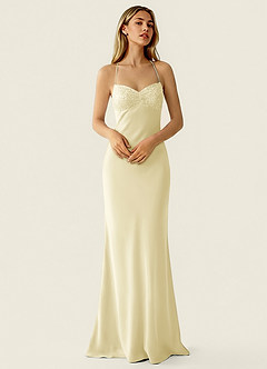 Valerianaire Lemon Sorbet Beading Satin Prom Dress image3