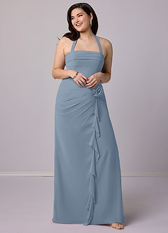 Barbie ♥ Azazie Bridesmaid Dresses Sheath Strapless Chiffon Floor-Length Dress image11