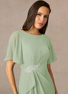 Azazie Rain vestidos de madre de la novia Vestido de Salvia Polvorienta de Gasa de Recto con Perla image10
